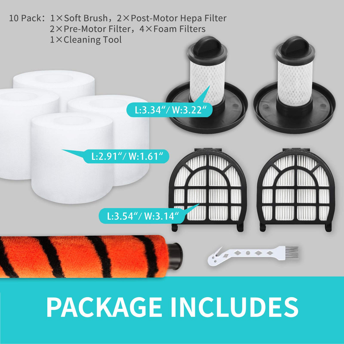 LZ600 Brush & Filter Kit for Shark APEX UpLight DuoClean (10p)