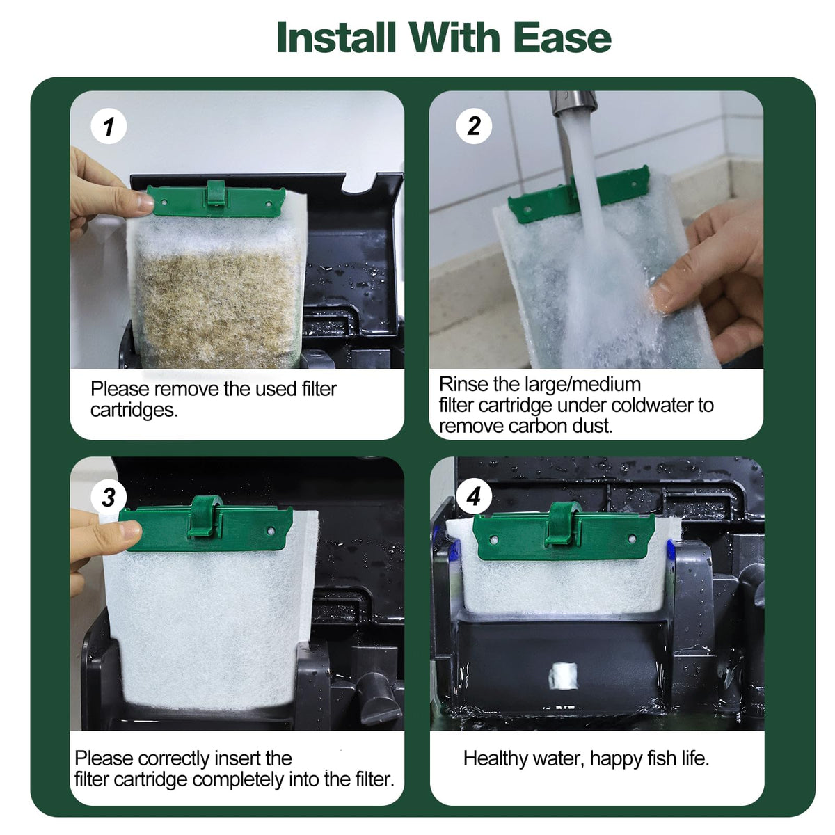 16 Count Medium Filter Cartridges Compatible with Tetra Whisper Bio (M-16Pack)