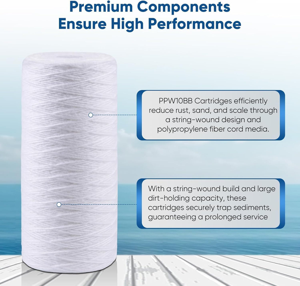 25 Micron 10 x 4.5 Whole House Water Filter for Well Water 3 Pack (25 Micron / 3 Count (Pack of 1))