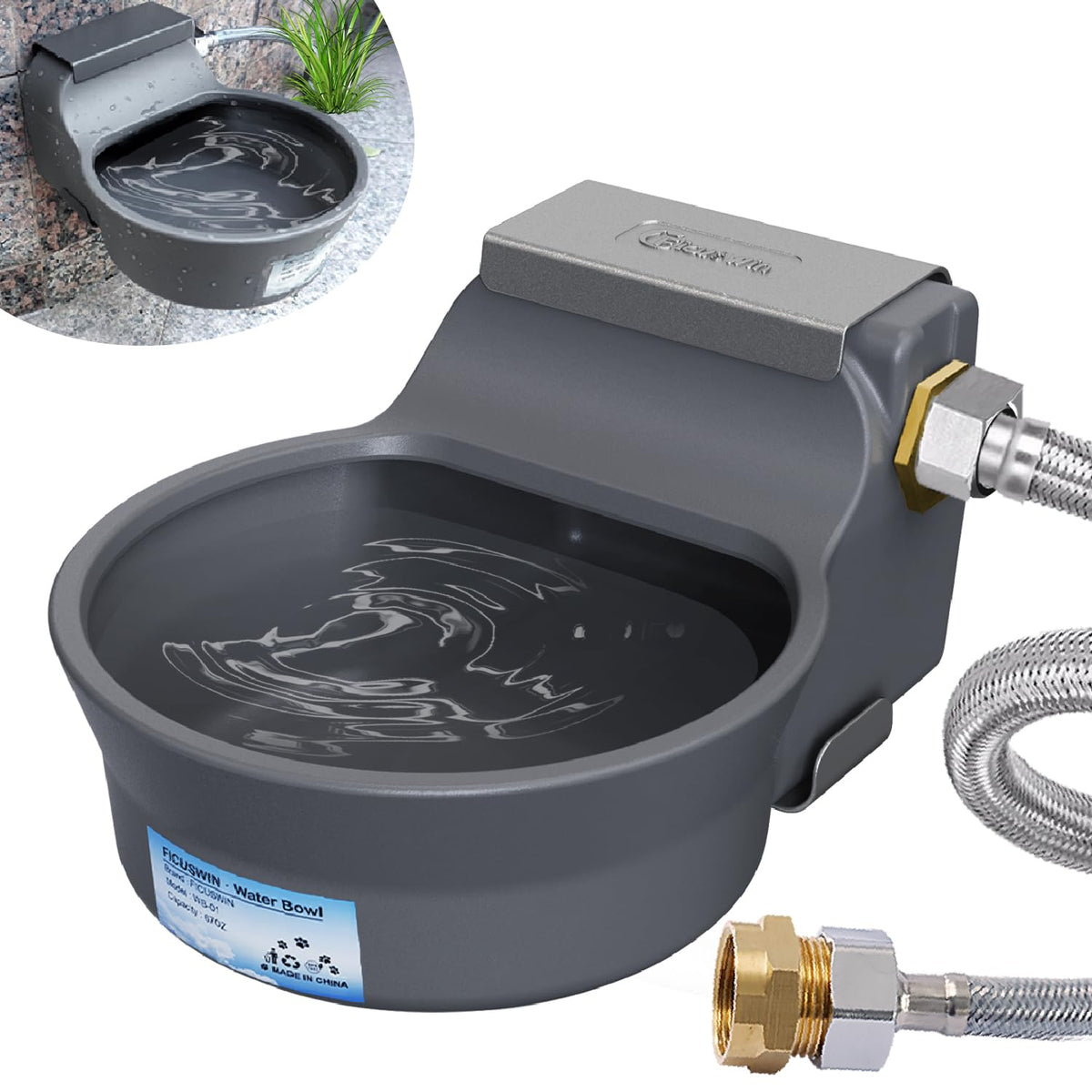 67OZ Automatic Water Dispenser for Dogs Patented Auto (LightGrey / 67 oz)