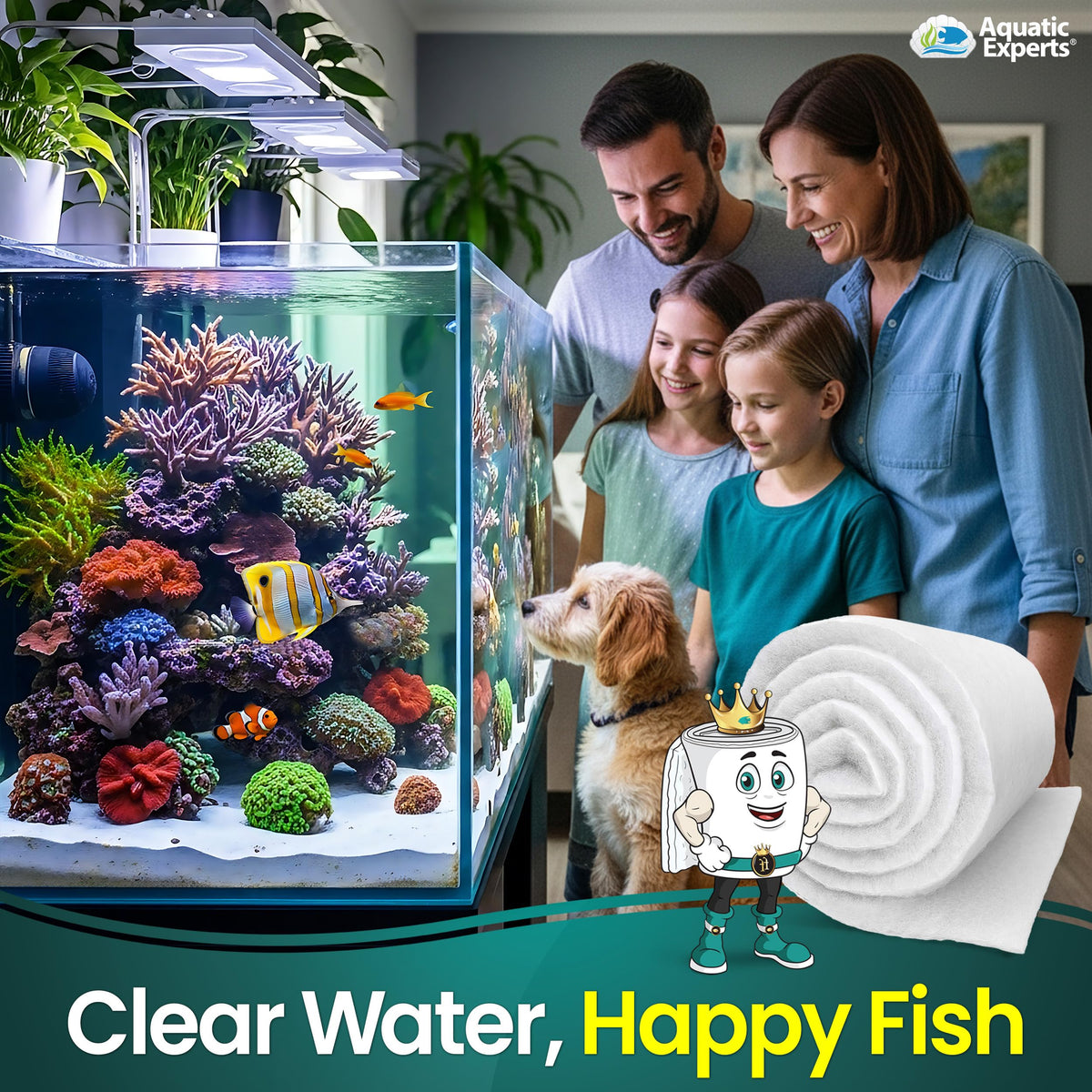Aquarium Filter Floss for Fish Tank Filters (12 Inch Wide x 12 Feet Long)