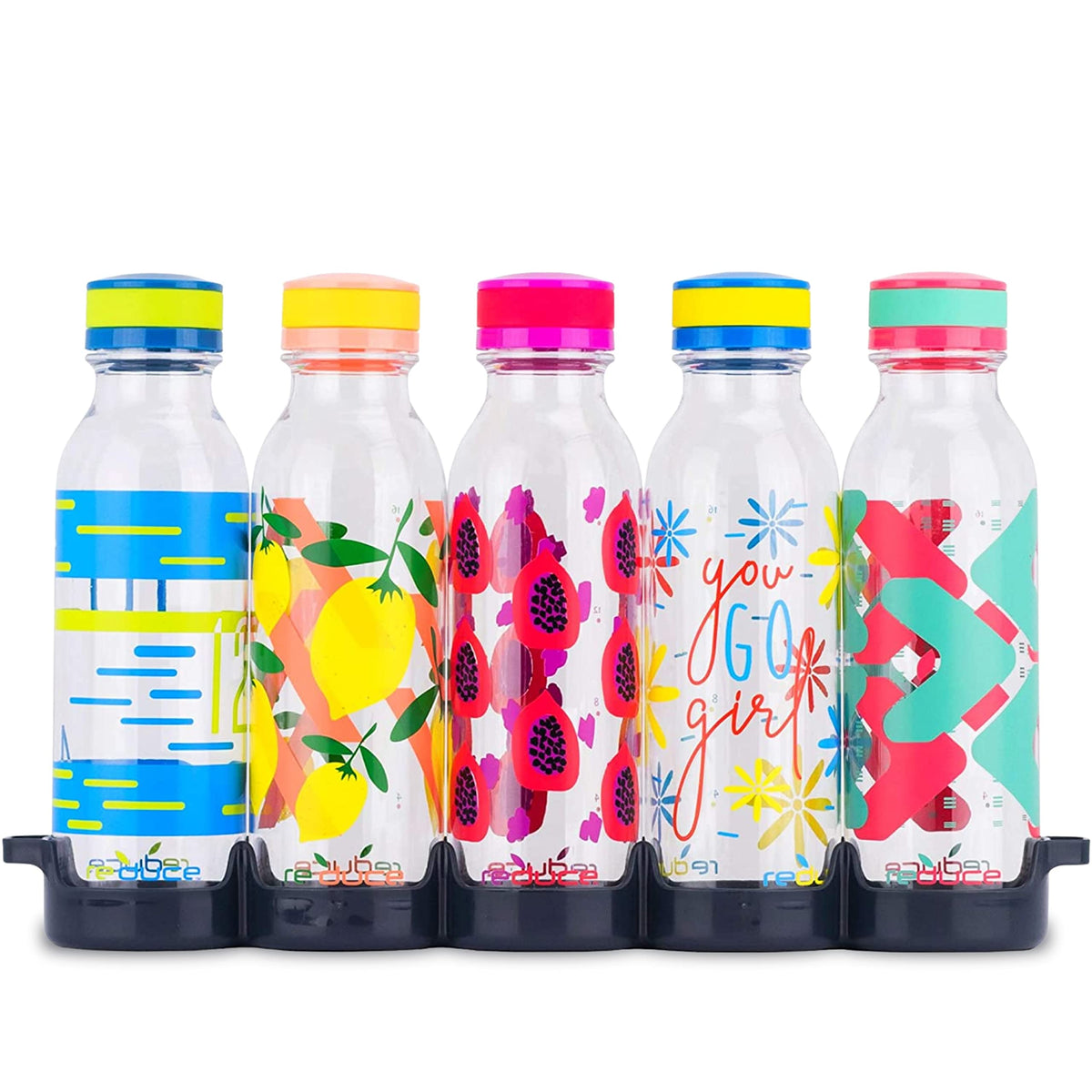 WaterWeek Reusable Water Bottle Set (20 Ounces / You Go Girl)