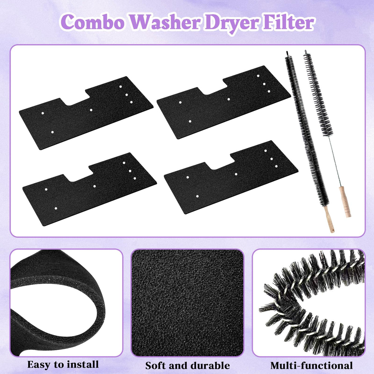 4 Pack WH01X35719 Lint Filter Compatible with Ge Profile Washer Dryer (4 Pack)