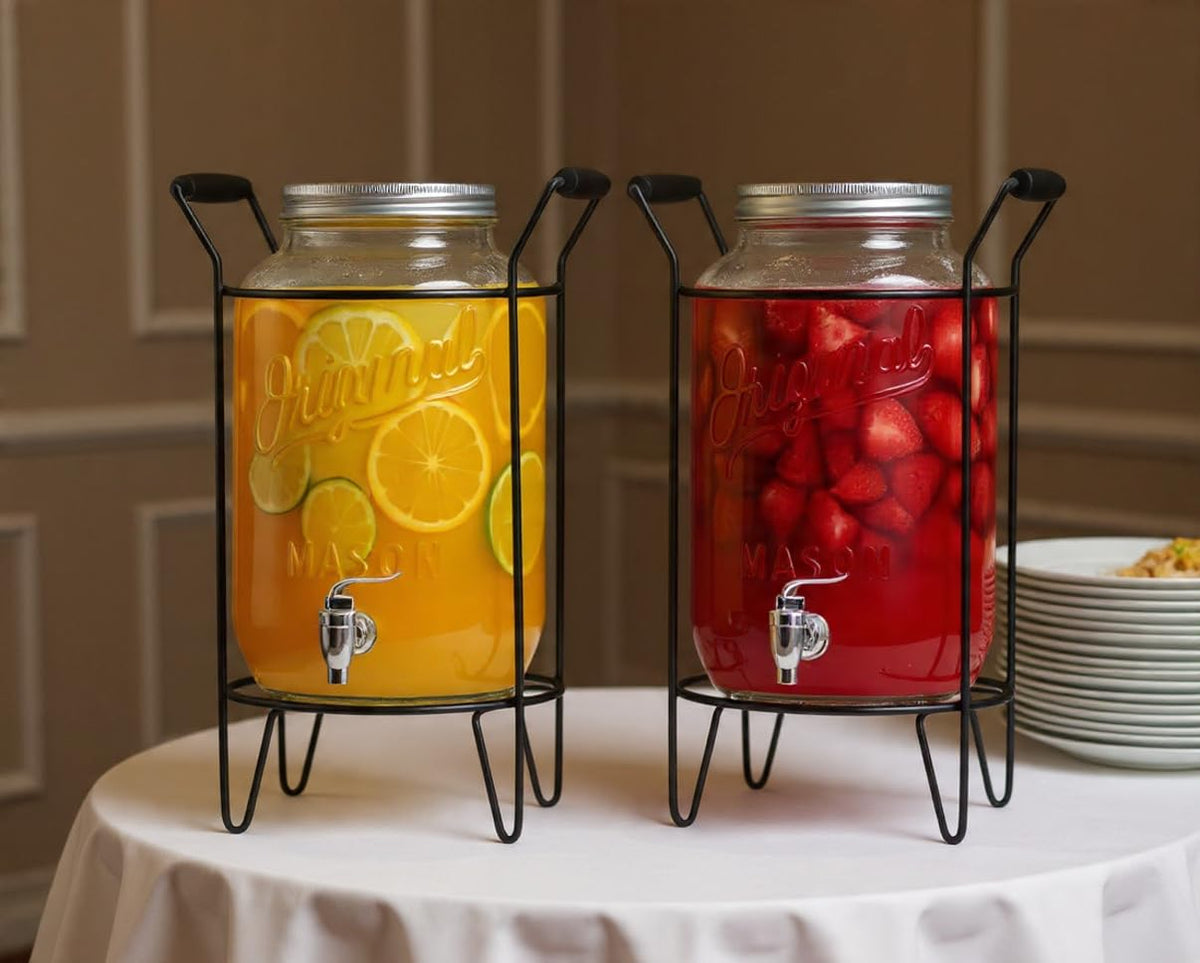 2 PACK 2 GALLON Drink Dispensers for Parties (Clear 2 Pack - 2 Gallon)