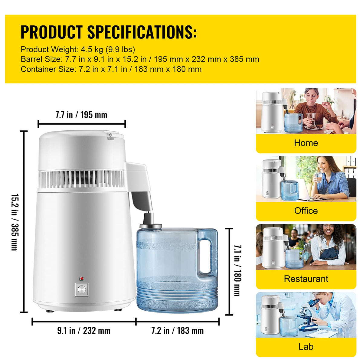 Pure Water Distiller 750W (White)
