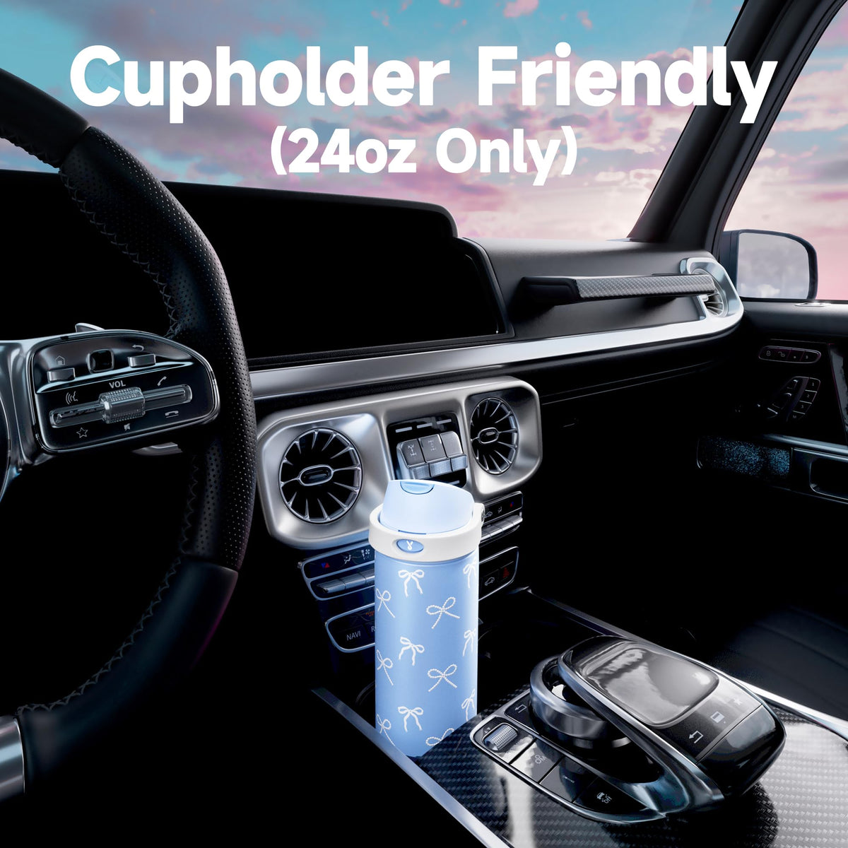 24 oz Insulated Stainless Steel Water Bottle for Travel Sports (Sky Bow / 24 Ounces)