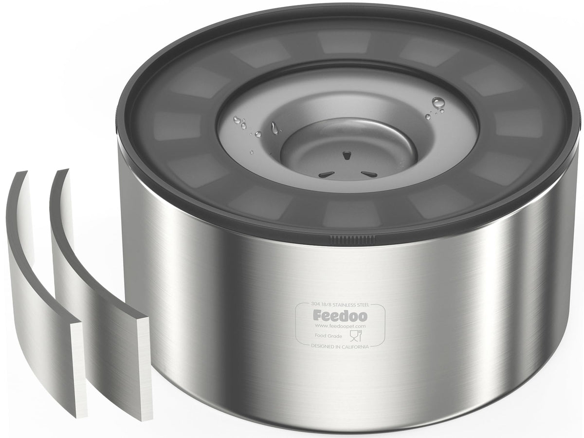1Gallon No Spill Water Bowl for Dogs (Grey / 3.8L)