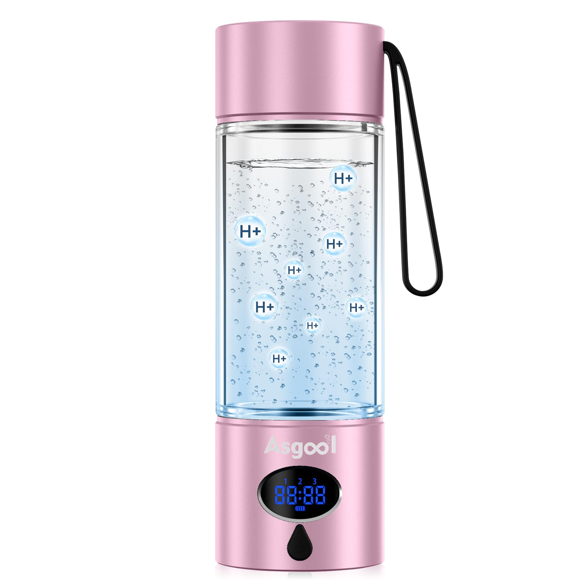360ml Portable Hydrogen Water Bottle Generator with PEM (Pink)