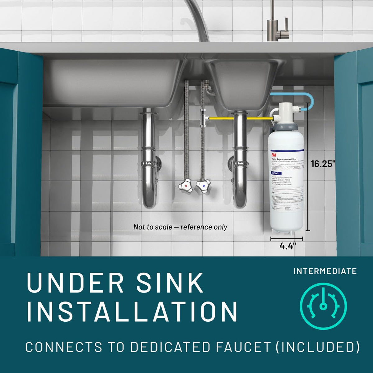 Aqua Pure Under Sink Drinking Water Filtration System w (3MDW301 System (Includes Faucet))