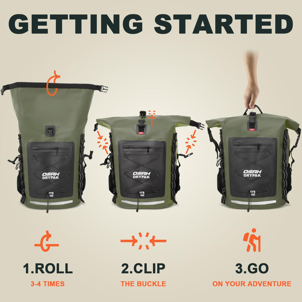 Waterproof Backpack Dry Bag 35L (Green / 85L)