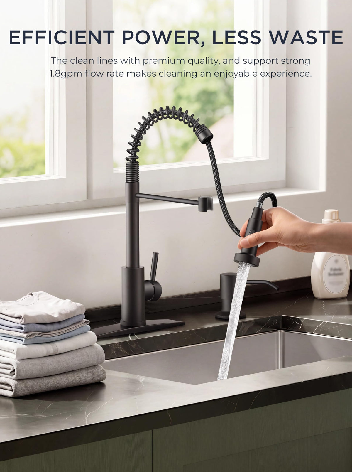 Black Kitchen Sink Faucet (Matte Black)