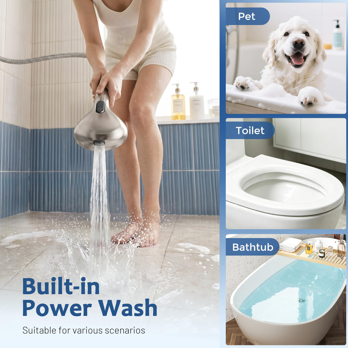 Dual Filtered Rain Shower Head Combo (Brushed Nickel / 8 Inch Filtered)