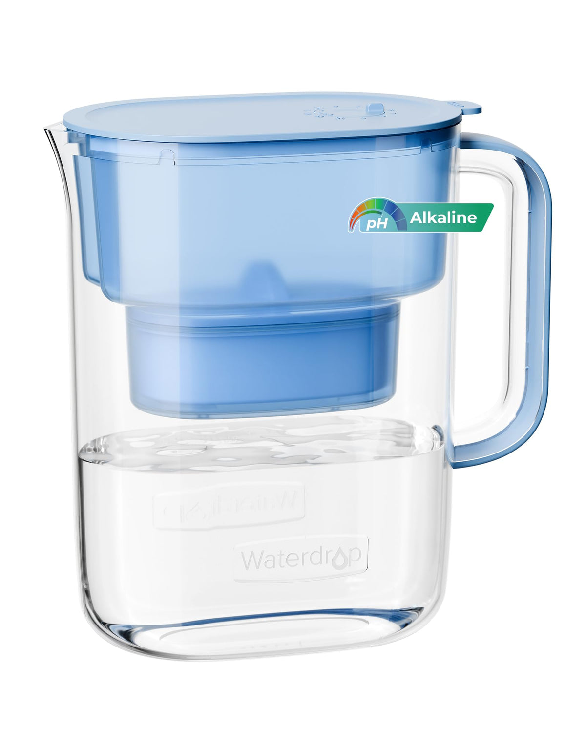 PT-07B-A Alkaline Water Filter Pitcher, 10-Cup, Up to pH 9.5 (Azure / Alkaline)