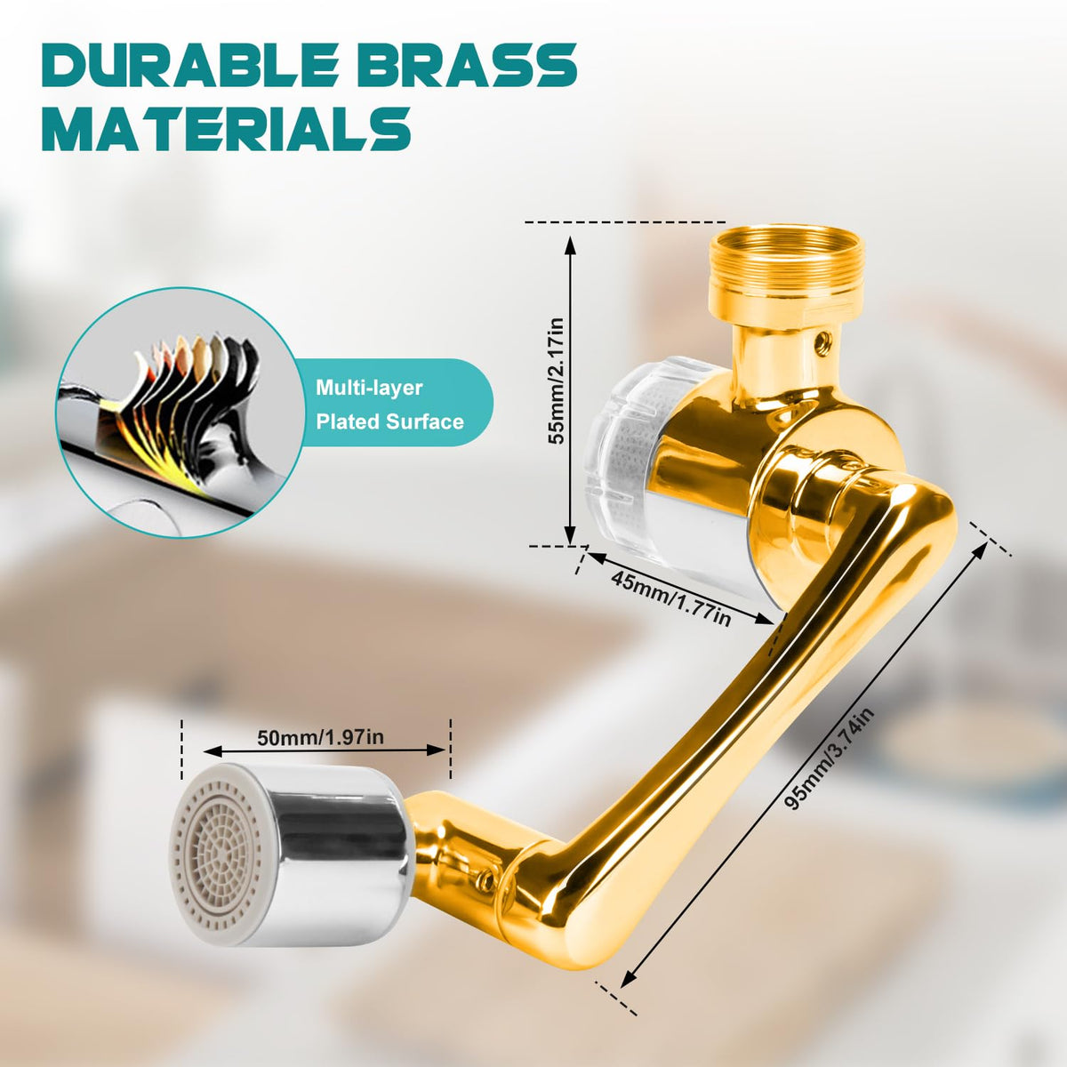 1080° Rotating Faucet Extender & Water Filter (D-1 Filter & 8 Cartridges)