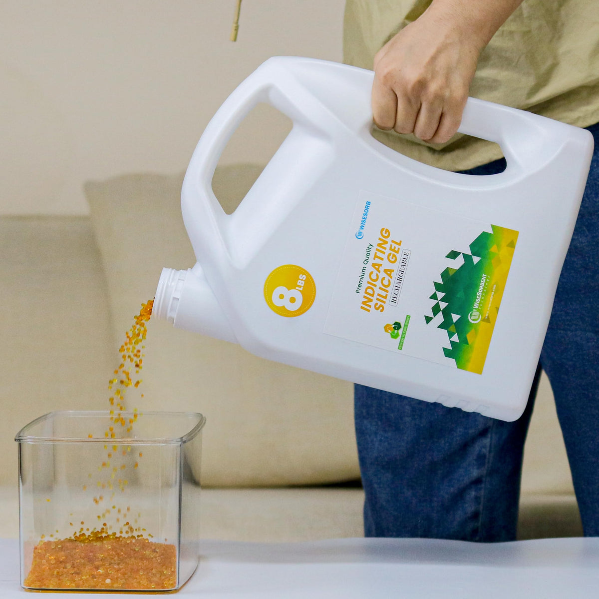 48lb Premium Silica Gel Desiccant Orange Indicating Reusable Beads (48LBS / Orange to Dark Green)