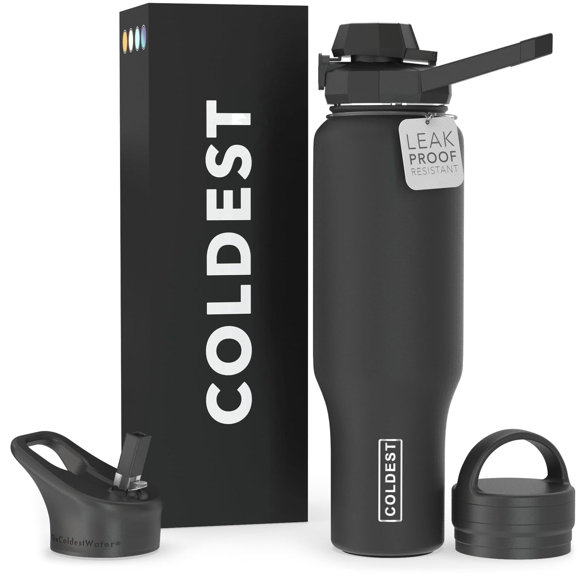 Coldest Sports Water Bottle (Stealth / 46 Ounces)