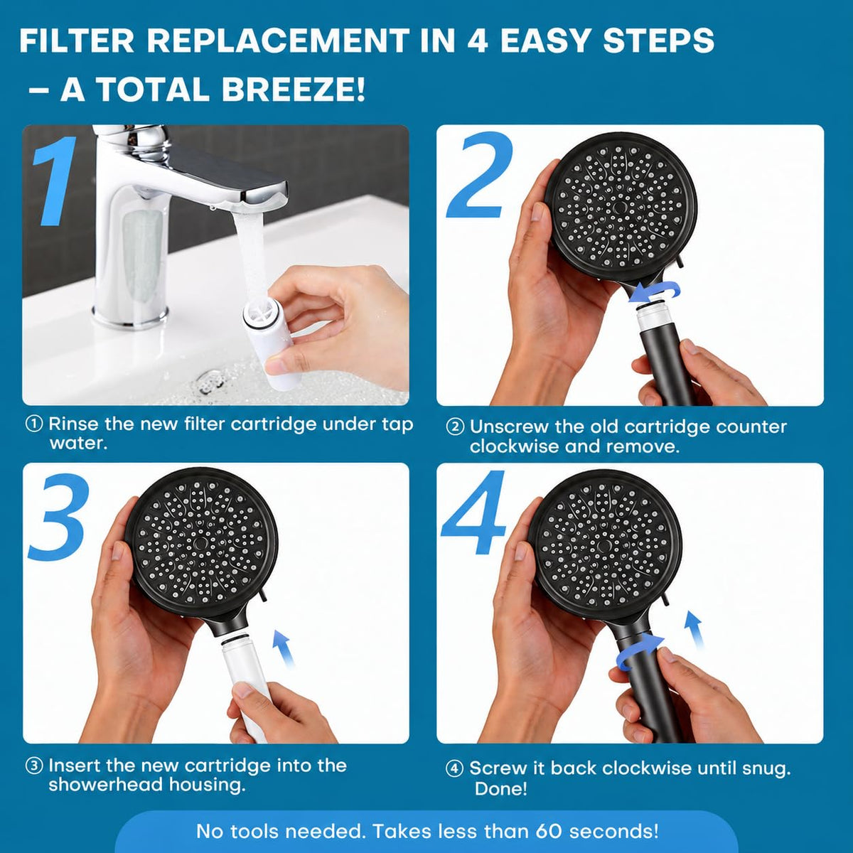 Shower Filter Compatible with Cobbe Shower Head Filter Replacement