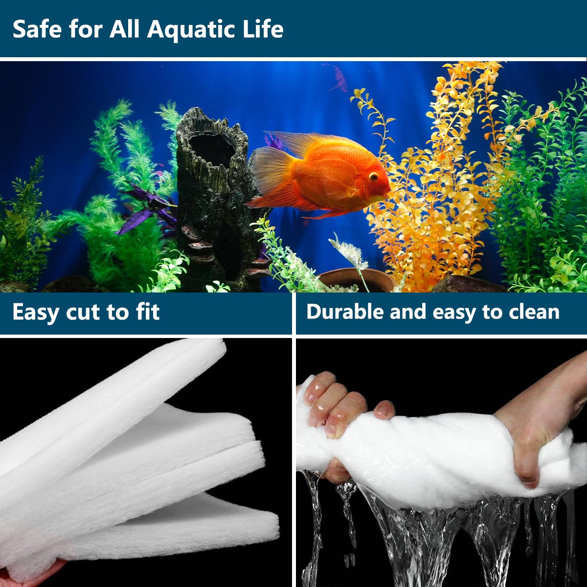 White Koi Pond Filter Pad Fine Bulk (3.3 ft Long 12" Wide - 2 Pack)