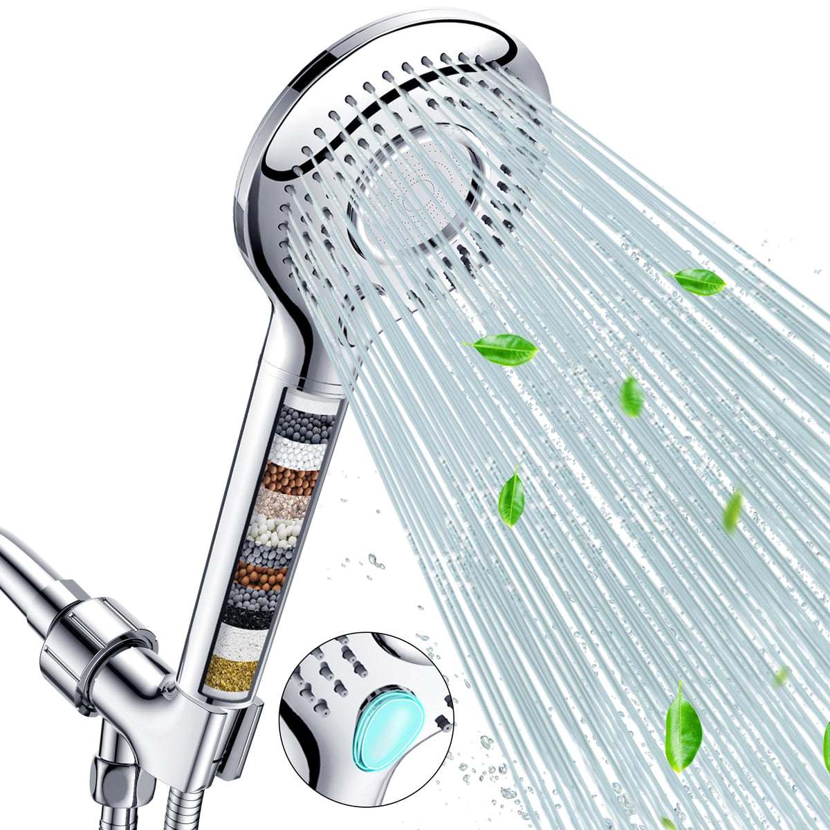 Filtered Shower Head with Handheld (1 Filter / Chrome)
