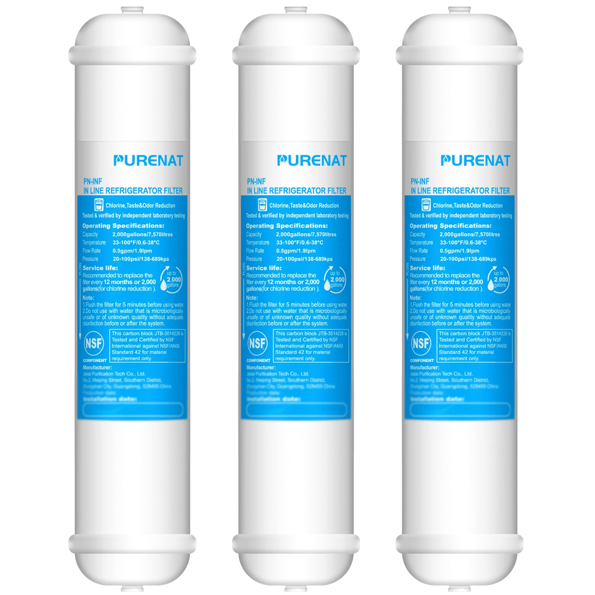 Inline Water Filter (Replacement(3 pack))
