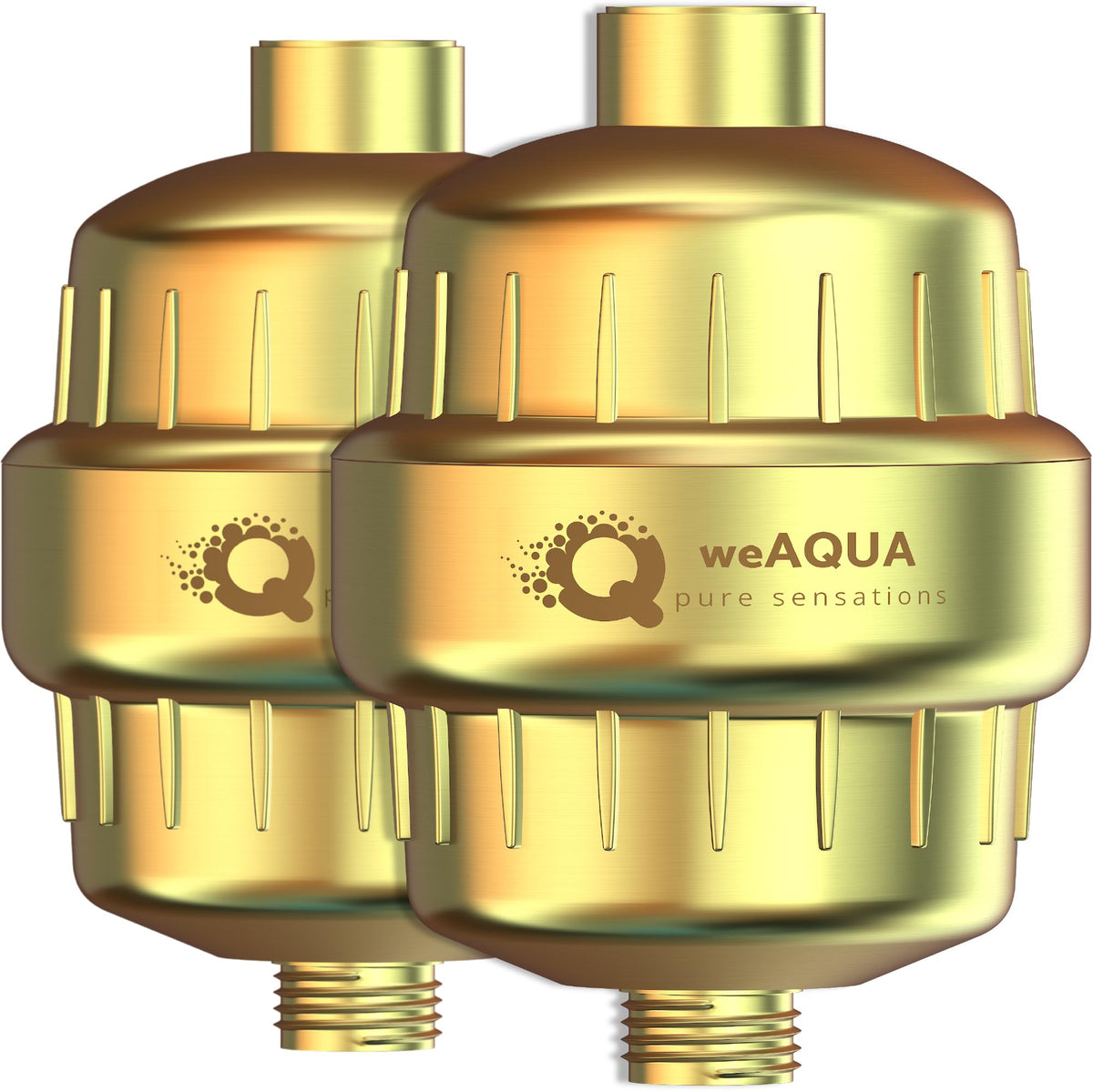 Heavy Duty 2 PACK Shower Filter for Hard Water Chlorine Heavy Metals (Matte Gold 2)