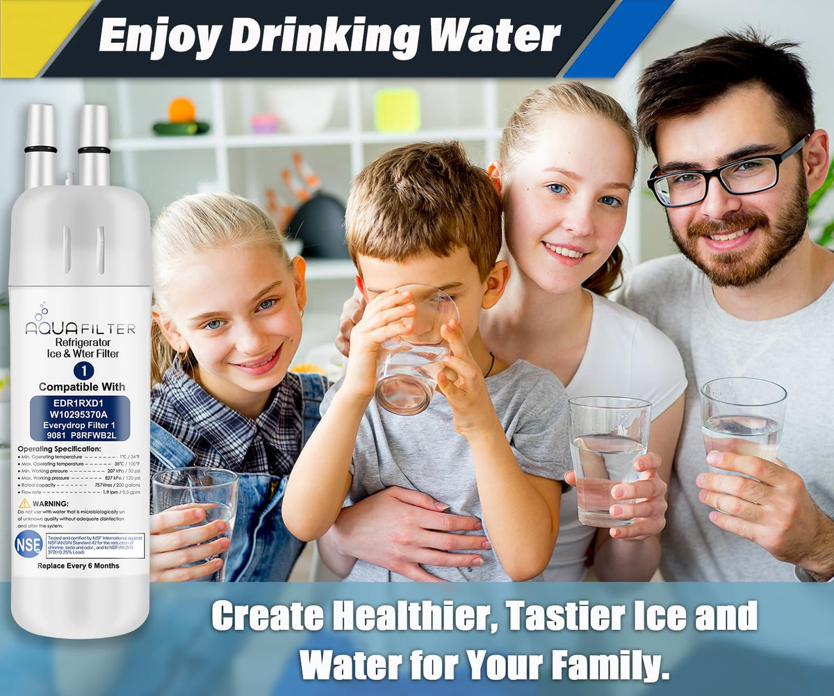 FILTER1 W10295370 A Refrigerator Water Filter Replacement Compatible for EDR1RXD 1 WATER FILTER W10295370 A Refrigerator Models
