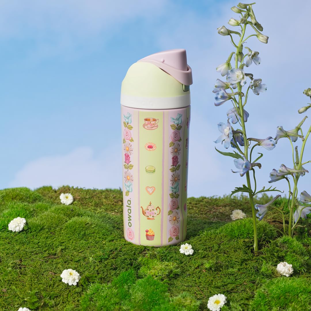 FreeSip Kids Stainless Steel Water Bottle 16 oz Pretty Polite (Pretty Polite / 16 Ounces)