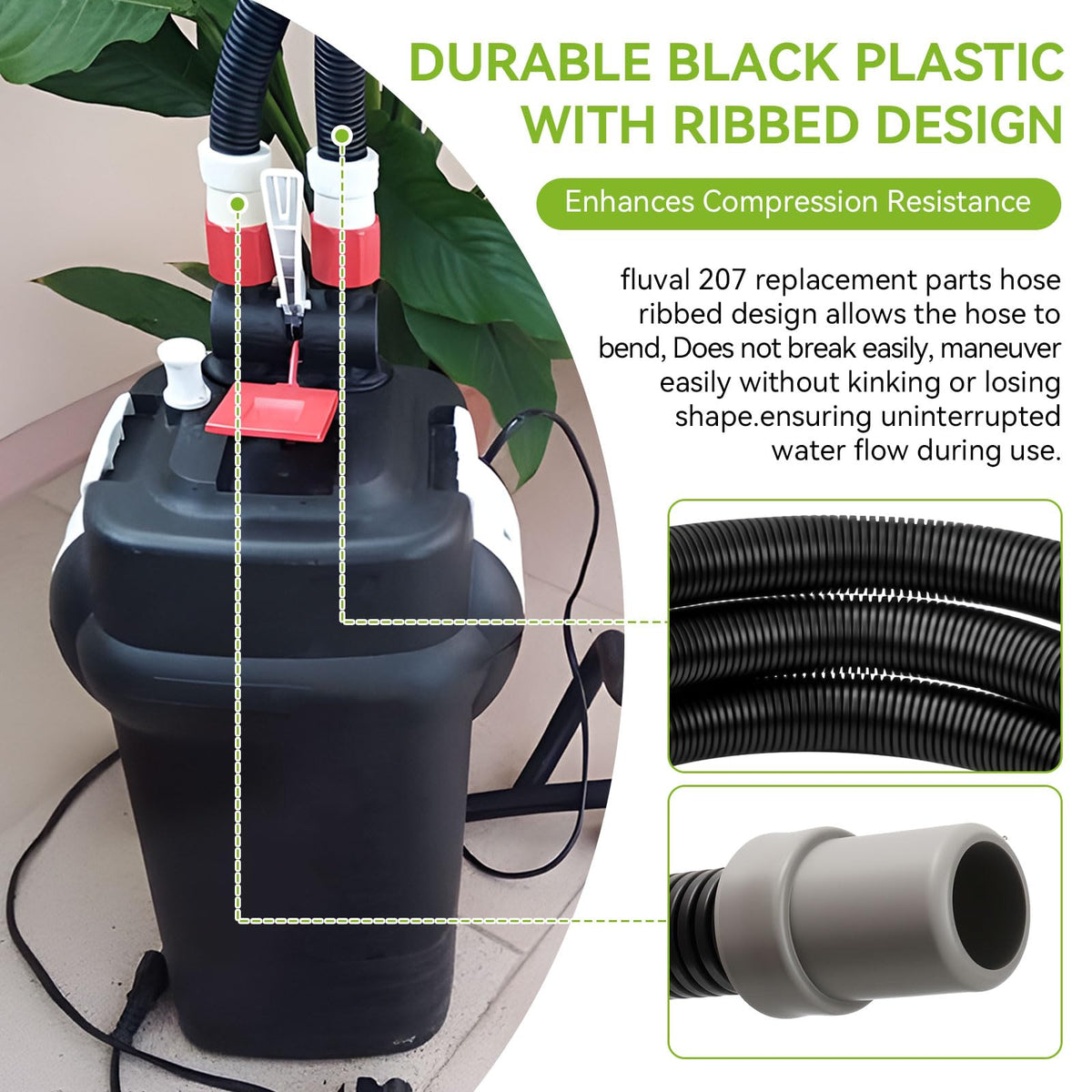 A20014 Ribbed Hosing Replacement for Fluval 106