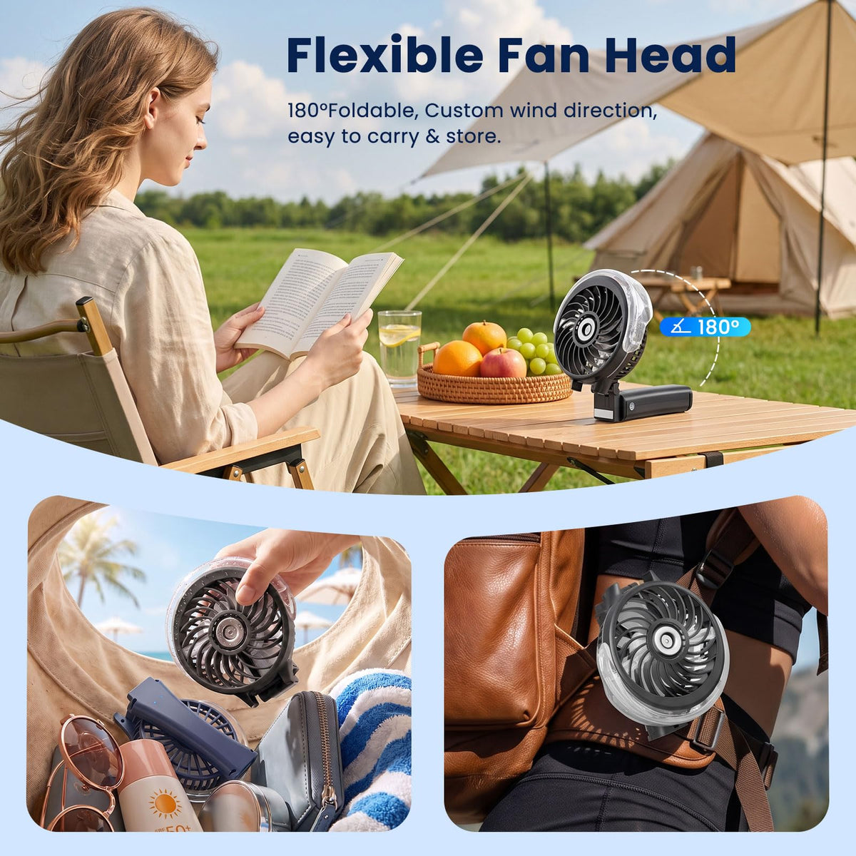 Upgraded Handheld Misting Fan (HF318C / Black)