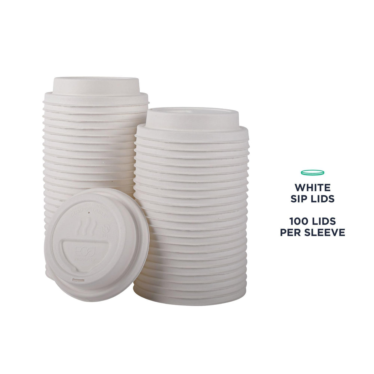 Eco Products Compostable Molded Fiber Coffee Cup Lids (Molded Fiber / 10-20 oz White, 1000 Count)