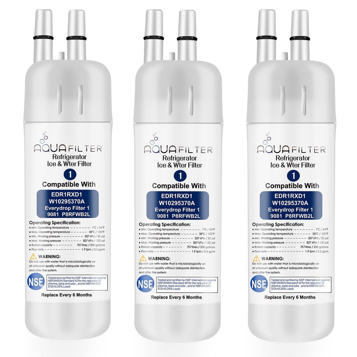 FILTER1 W10295370 A Refrigerator Water Filter Replacement Compatible for EDR1RXD 1 WATER FILTER W10295370 A Refrigerator Models