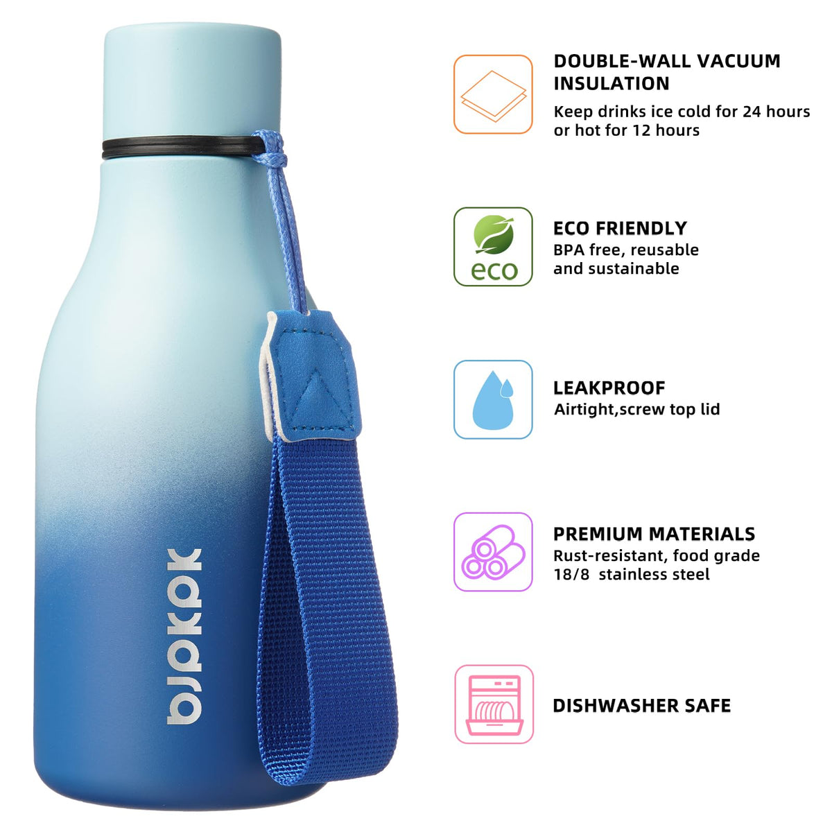 12oz Insulated Water Bottle (Sky / 12 Ounces / 12oz)