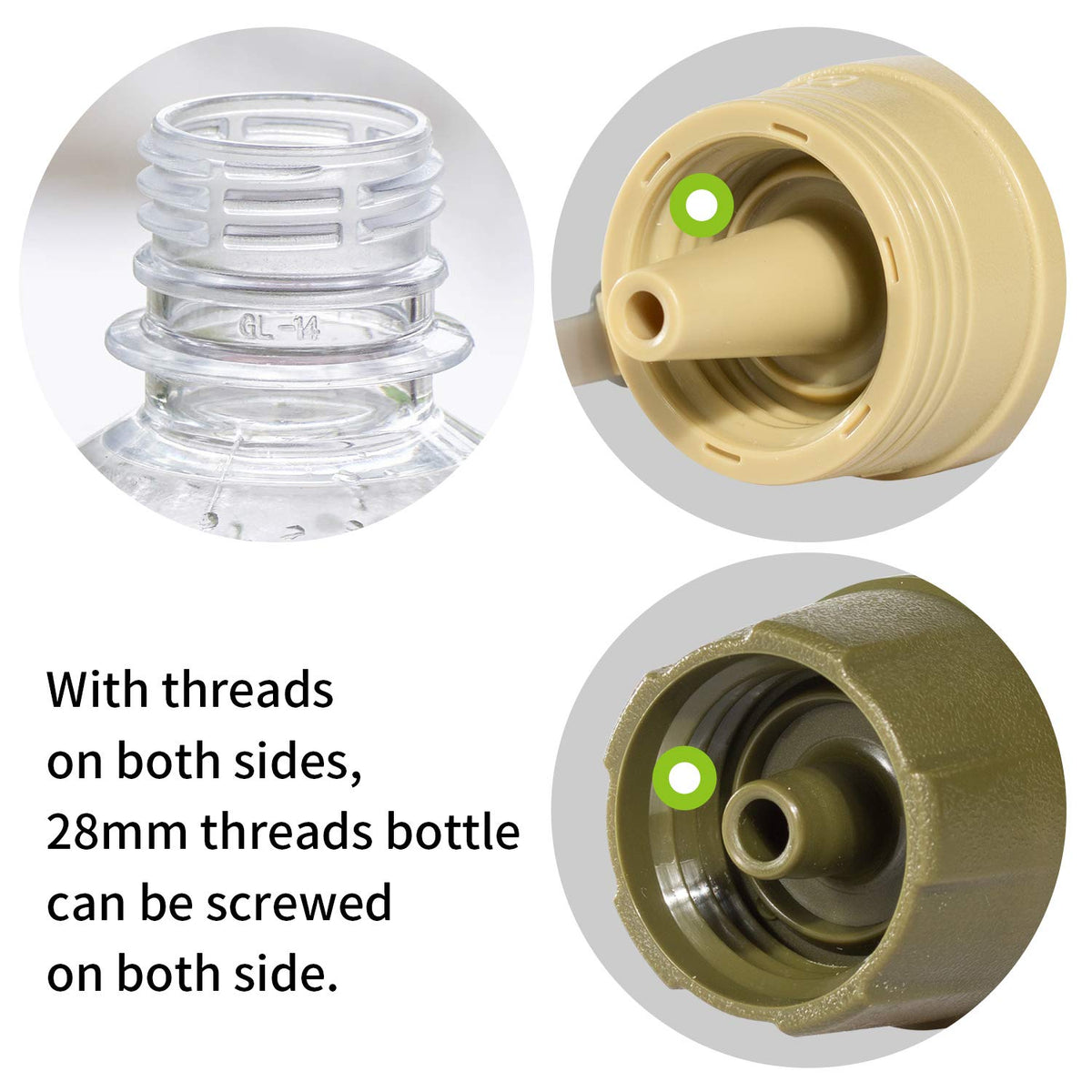 Portable Water Filter 3 Stages Filtration with 2 Collapsible Bottle for Survival Kit or Go Bag L605B Water Filter with Bottles (Water Filter L605B with Collapsible Bottles)