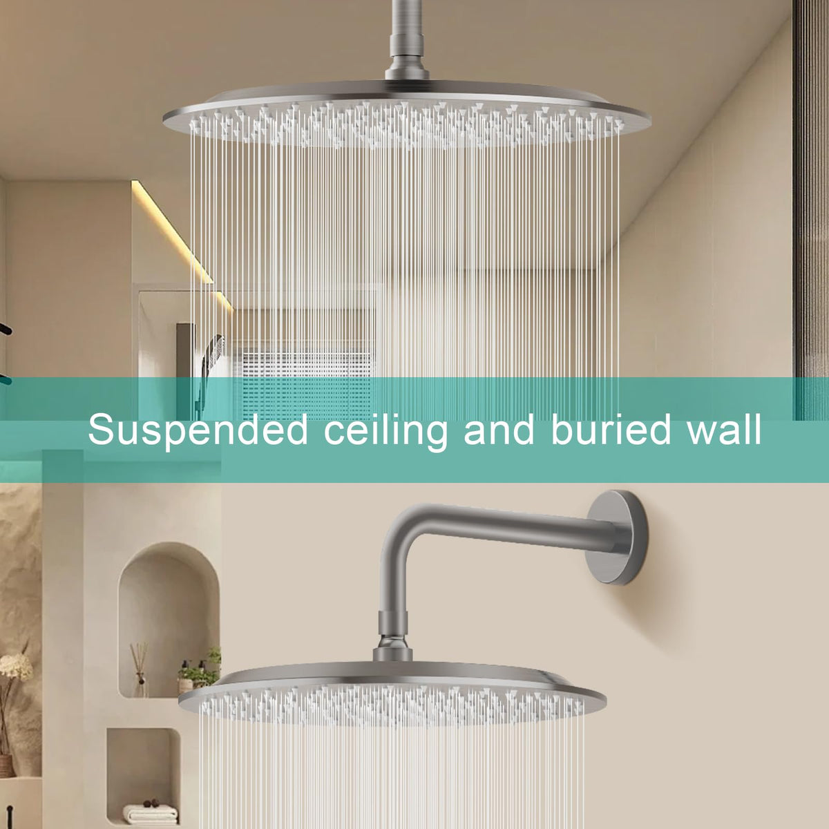 All Metal 12Inch Rain Shower Head (Brushed Nickel / 12 Inch)