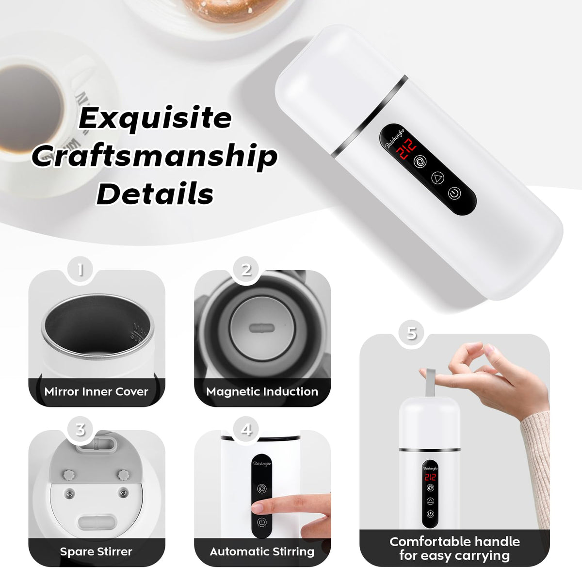 Car Kettle Portable Electric Travel Kettle (White)