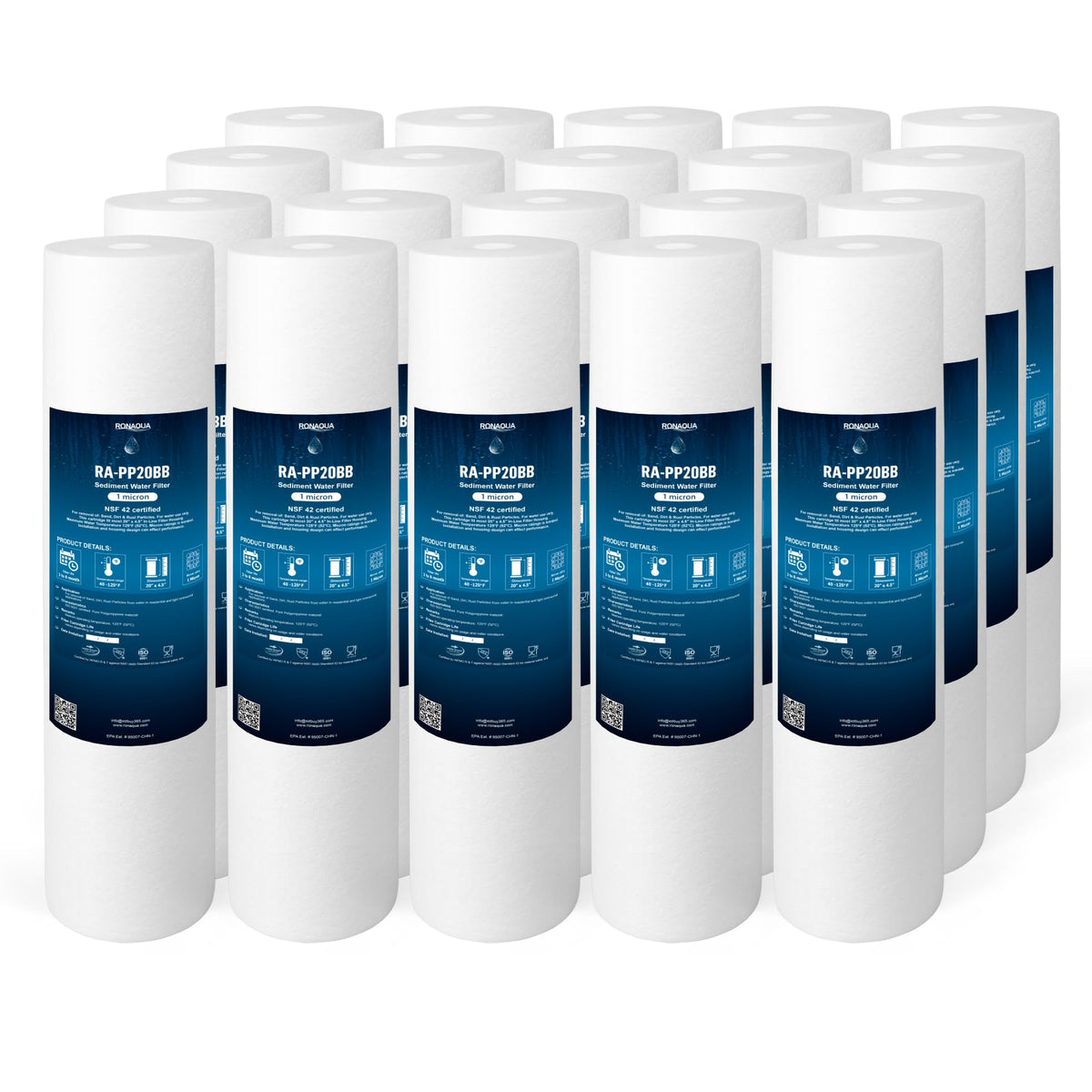 20 x 4.5 Inch Big Sediment Water Filter Cartridge (20 Inch)