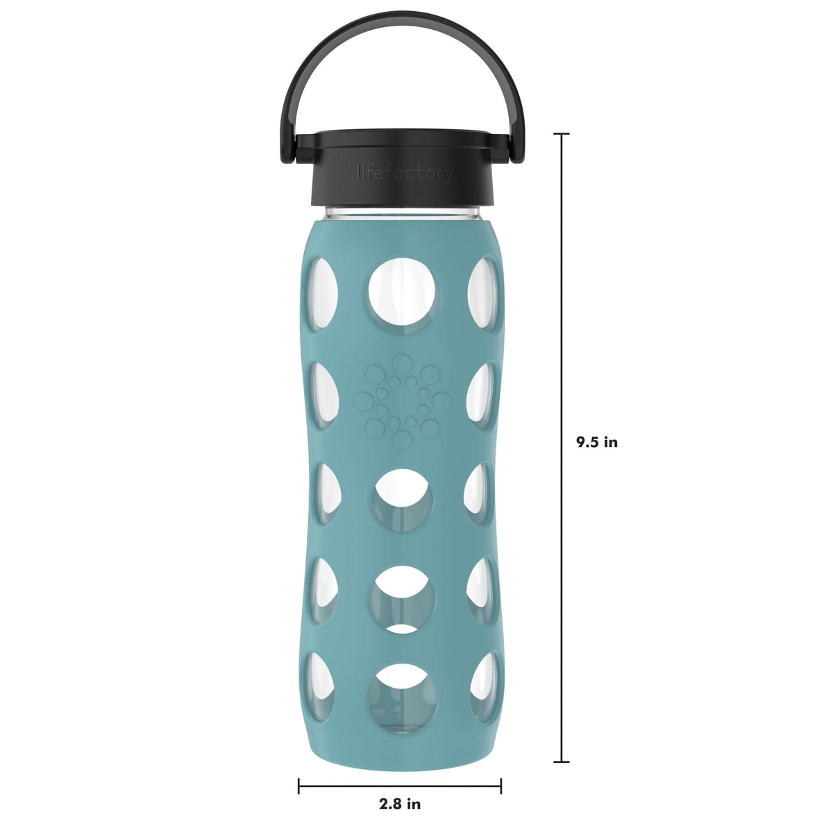 22oz Glass Water Bottle with Classic Chug Cap (650 ml / Aqua Teal)