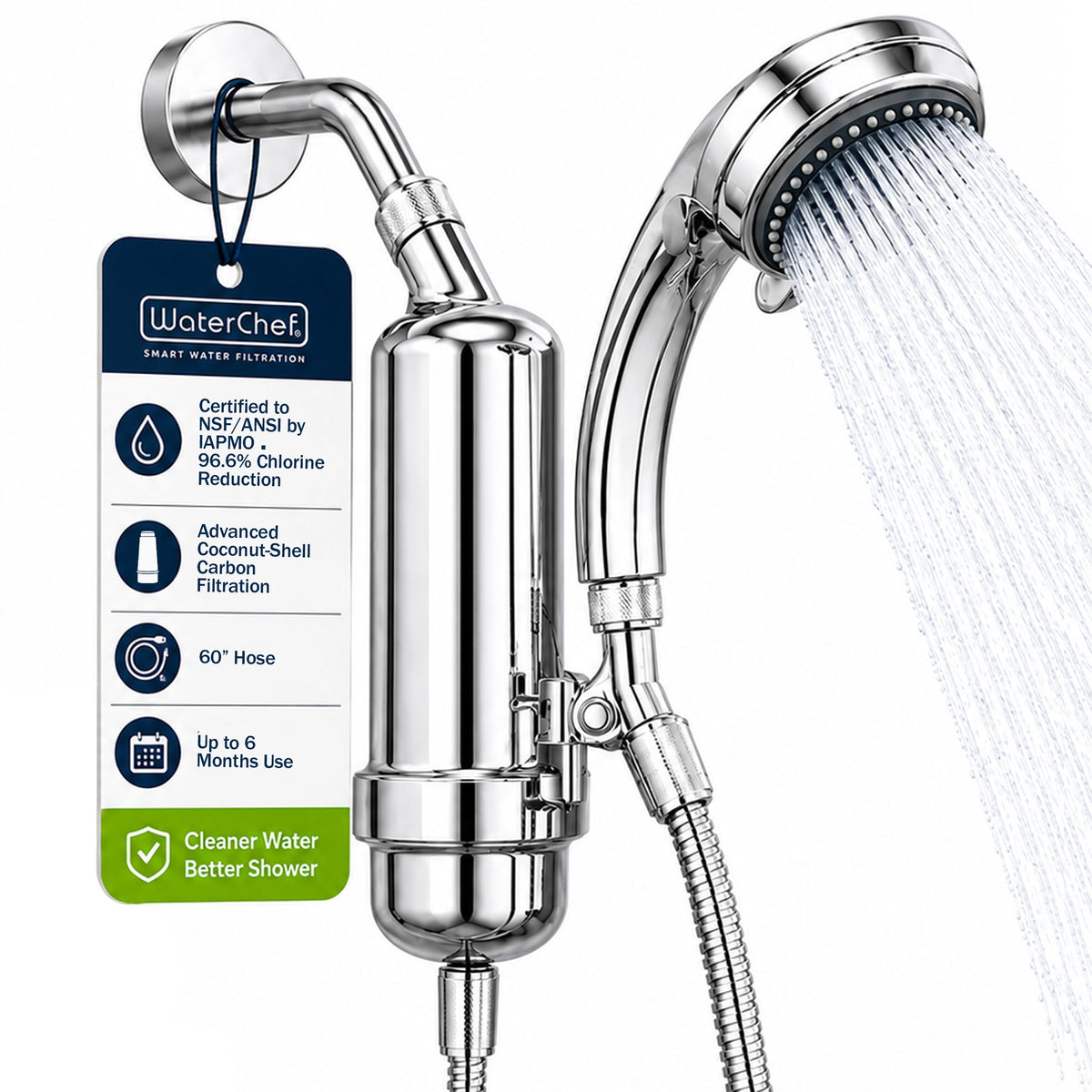 SF 7C Shower Filter System with Adjustable Handheld Shower Wand (2.5 GPM / Chrome)