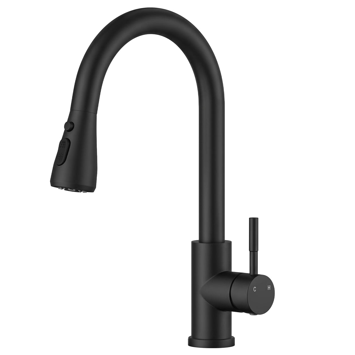 Black Kitchen Faucet with Pull Down Sprayer (Matte Black)