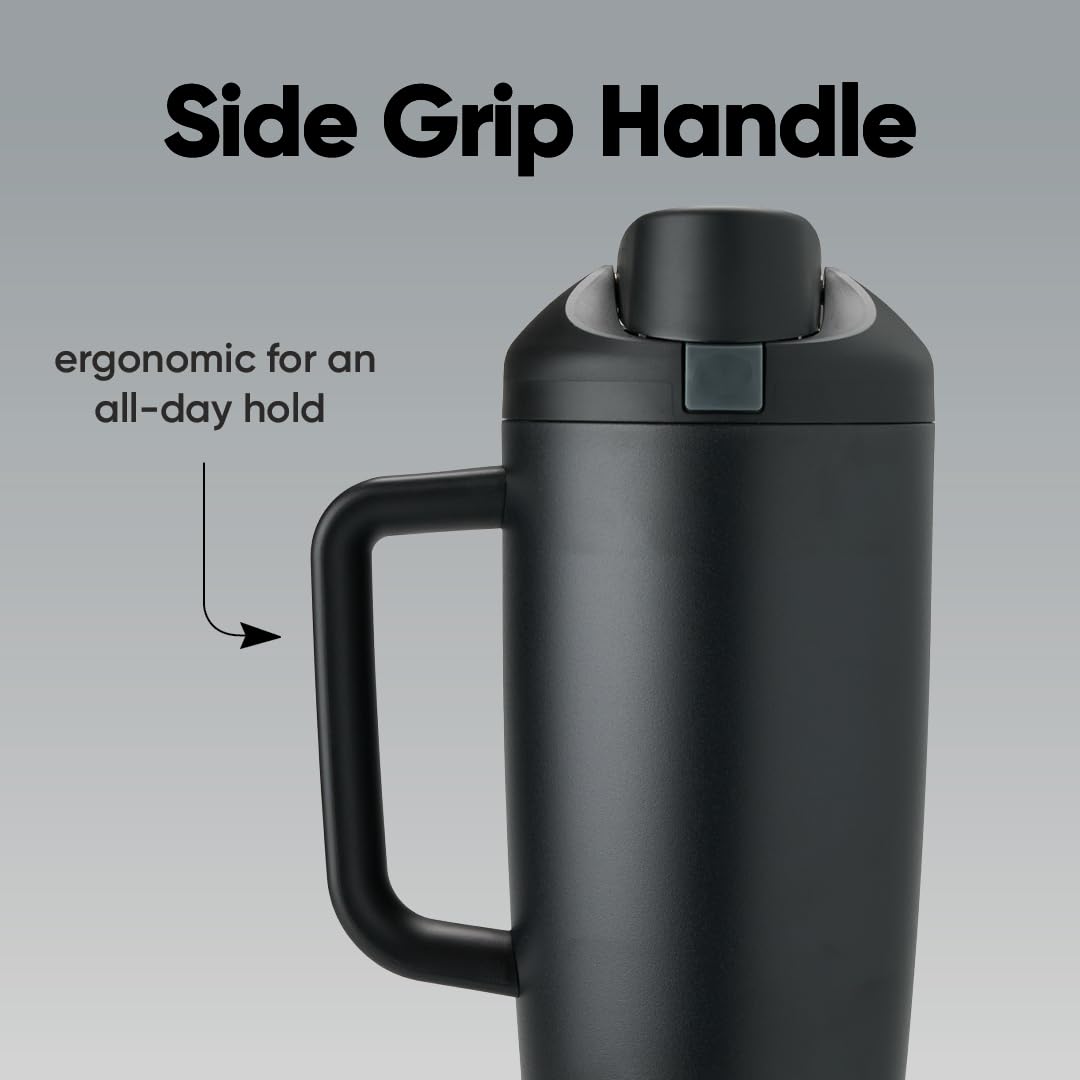 FreeSip Tumbler Stainless Steel Water Bottle 40 oz Very (Very, Very Dark / 40 Ounces)
