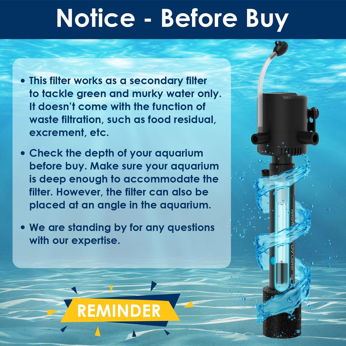 Aquarium Green Water Filter (For 10-40 Gallon)