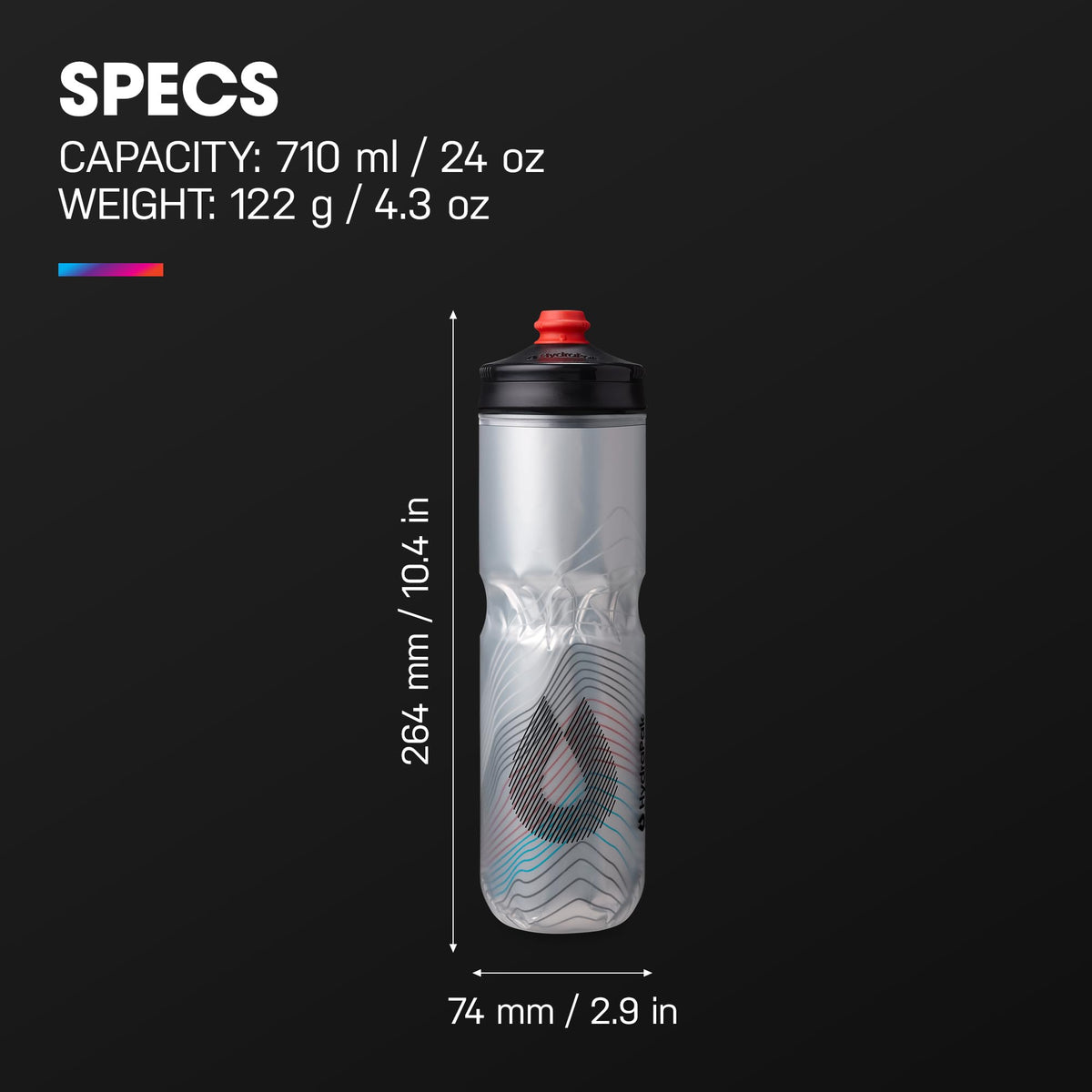 Polar Surge Insulated Bike Water Bottle (Ascent Red / 24oz/700ml)