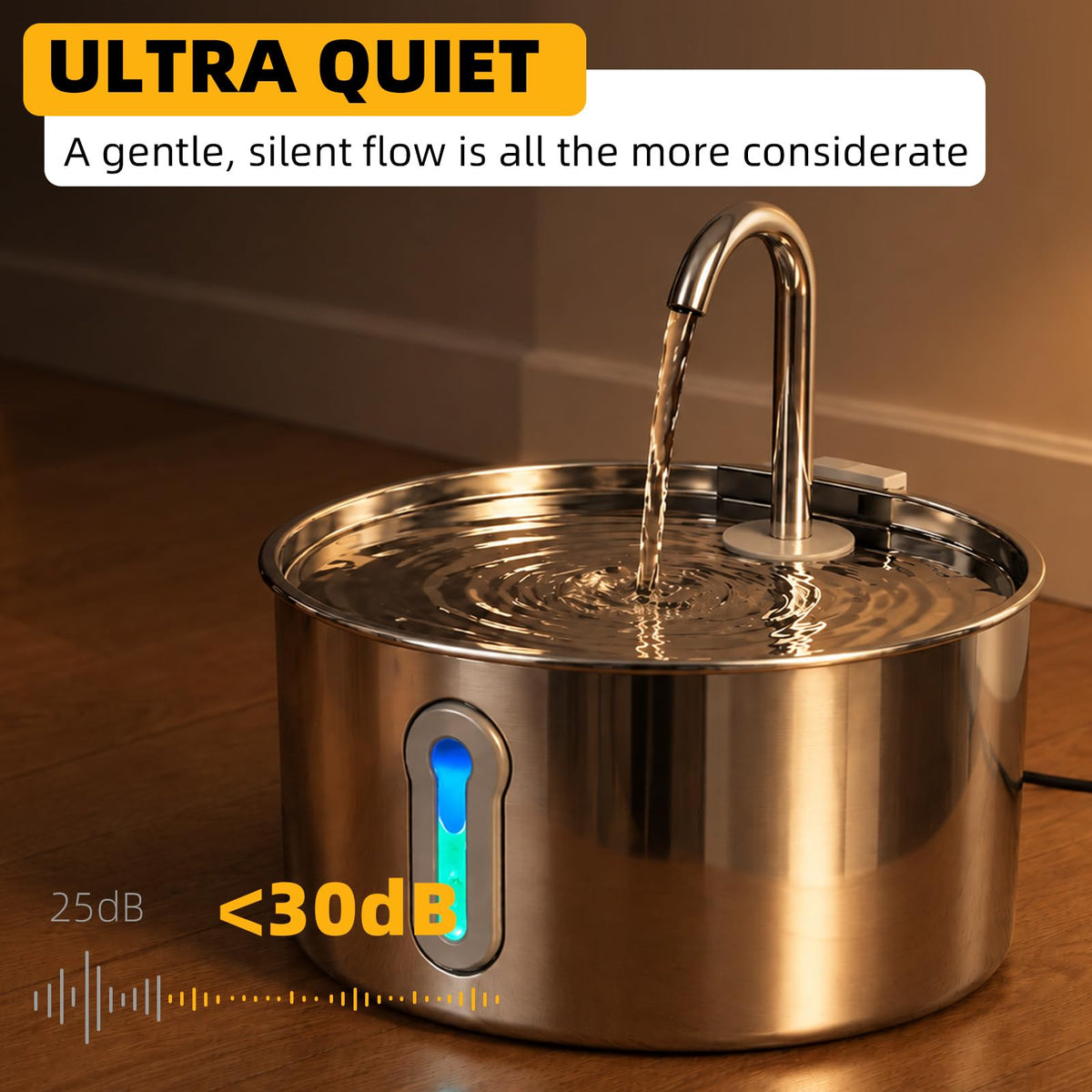 Stainless Steel Cat Water Fountain (4L)