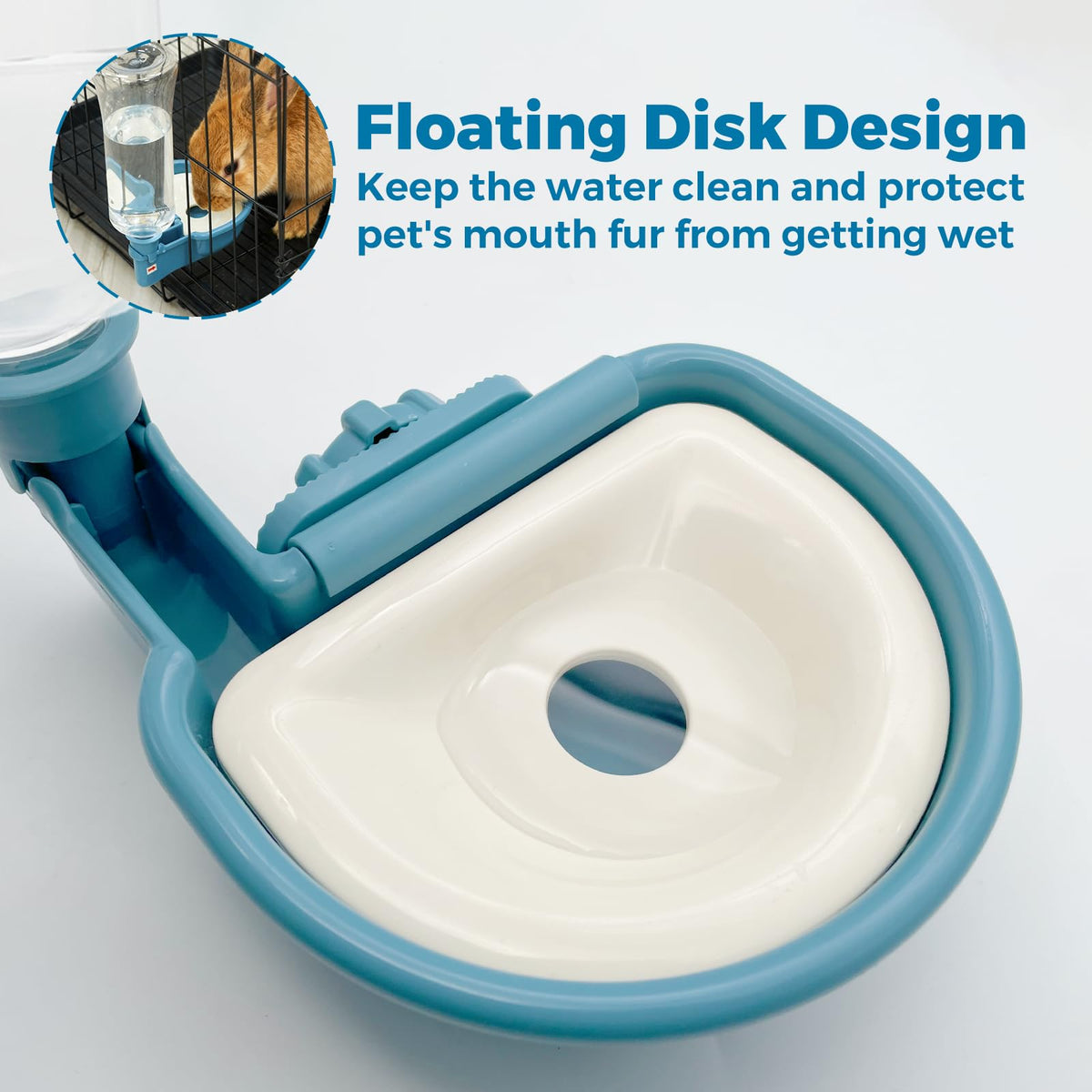Anti Splash Pet Water Bowl for Crates (23oz / B-Blue)