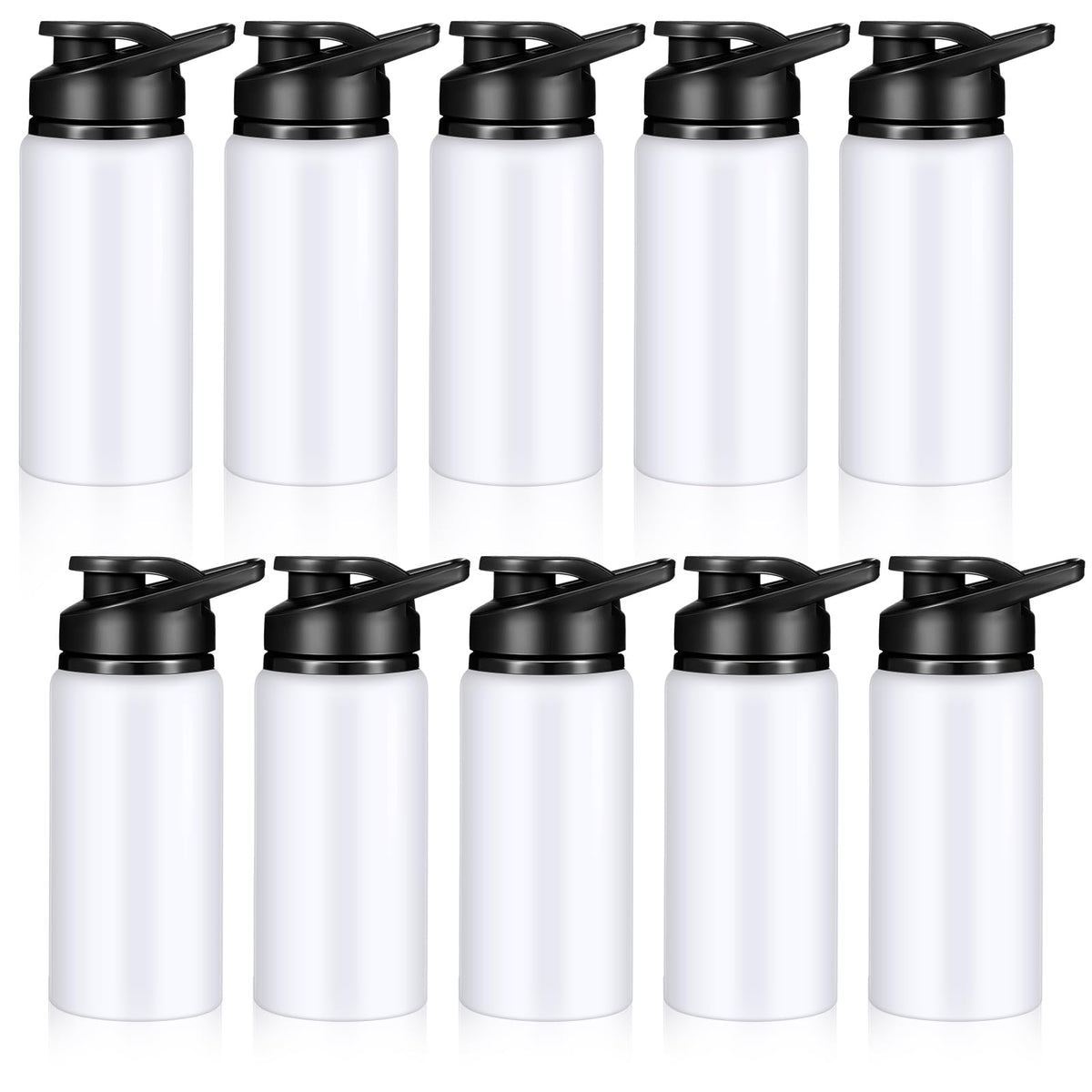 10 Pcs 13.5oz Aluminum Water Bottles Bulk (13.5 oz / White)
