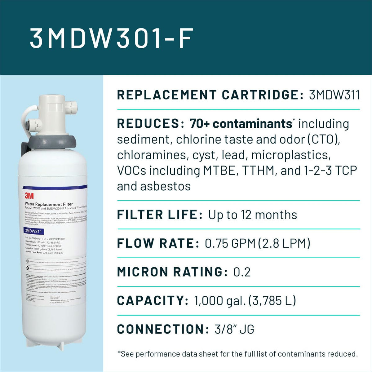 Aqua Pure Under Sink Drinking Water Filtration System w (3MDW301 System (Includes Faucet))