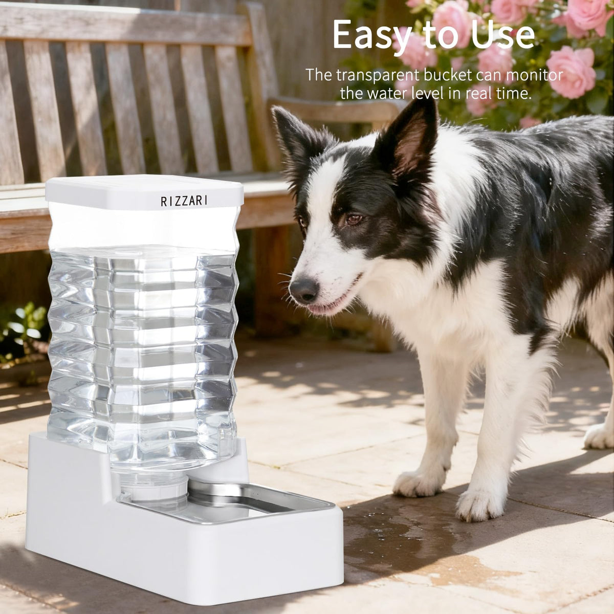2.64 Gallon Filtered Dog Water Dispenser (White with Lid & Filter / 10L)