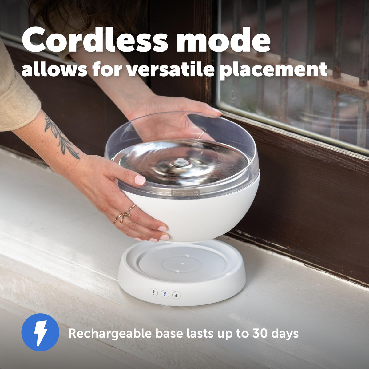 HydroSphere 60 oz Cordless Cat & Dog Fountain (White)