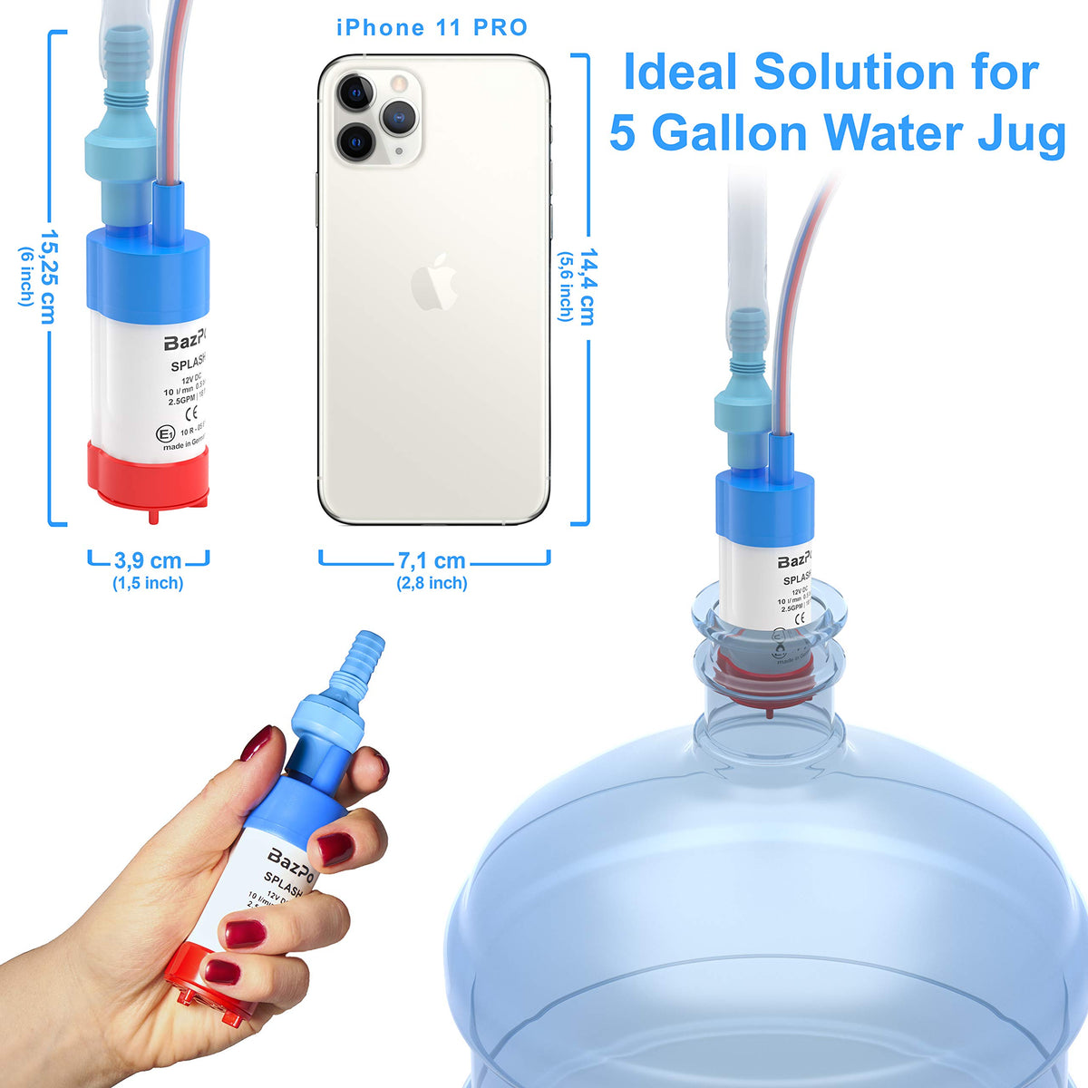 12V Submersible Water Pump (12V Water (2.5GPM/18ft.) Filter+Valve)