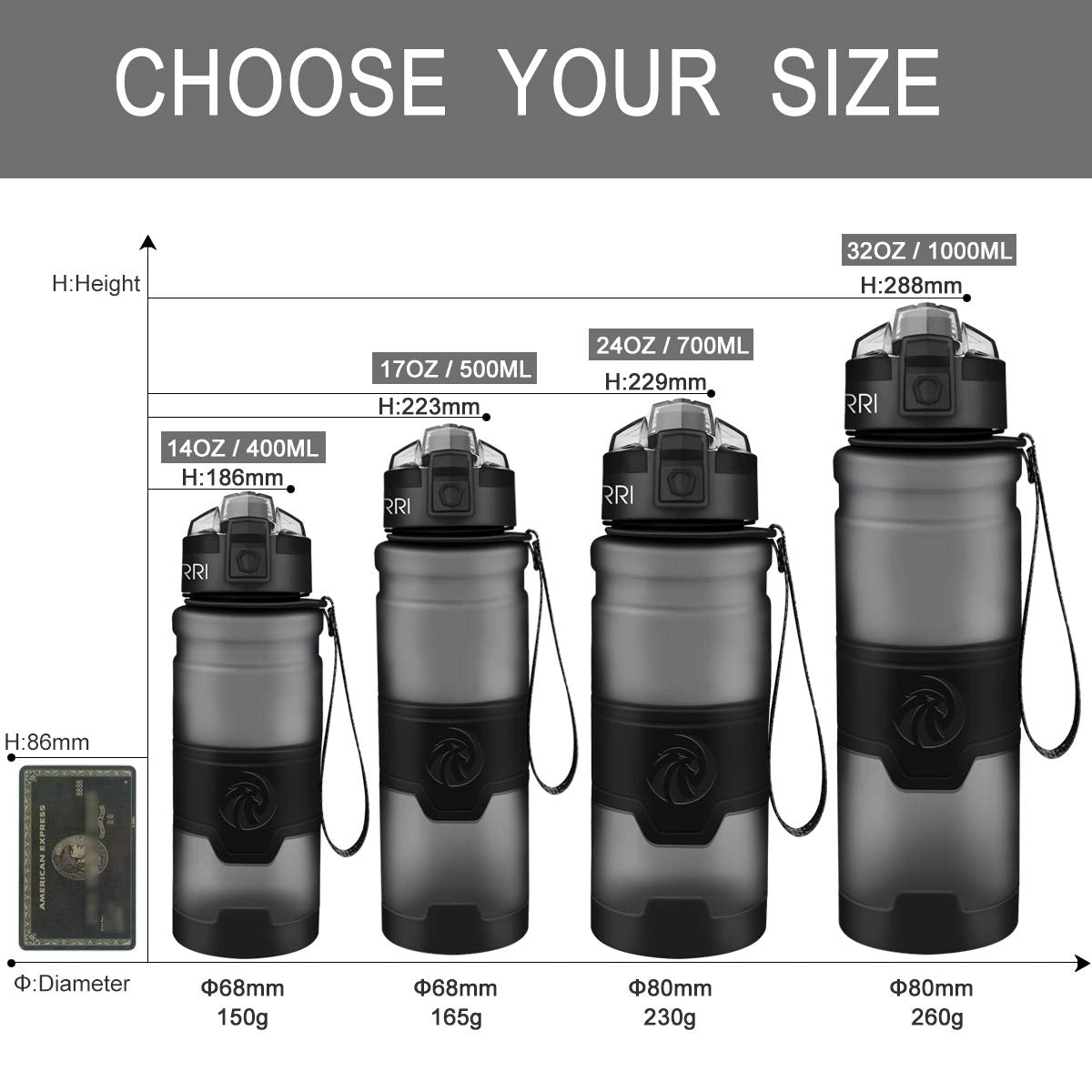 Sport Water Bottle Kids (17 Ounces / Grey)